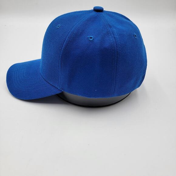 Blue Hat Cap Strap Back Wool Blend Mens Solid Adjustable Classic Plain 6 Panel - Picture 2 of 8